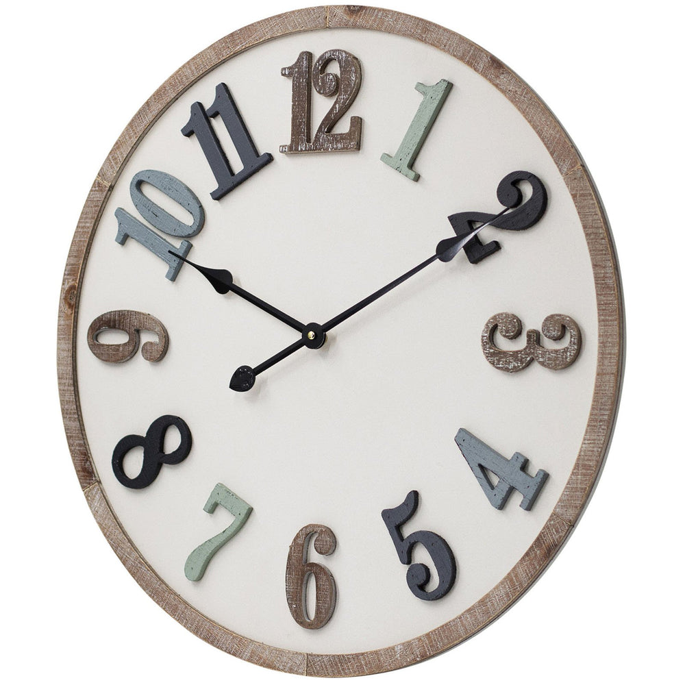 Toki Harrison Embossed Numbers Wall Clock 60cm 23097 2