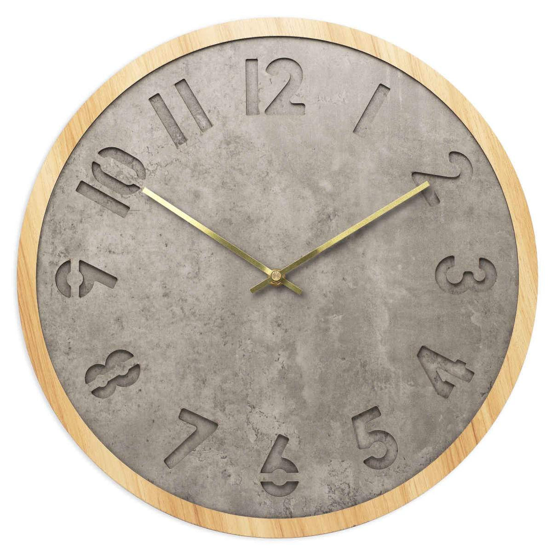 Toki Jordan Charcoal Grey Debossed Wall Clock 40cm 23030 1