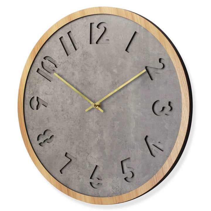 Toki Jordan Charcoal Grey Debossed Wall Clock 40cm 23030 2