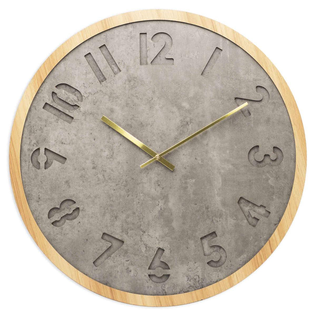 Toki Jordan Charcoal Grey Debossed Wall Clock 60cm 23031 1