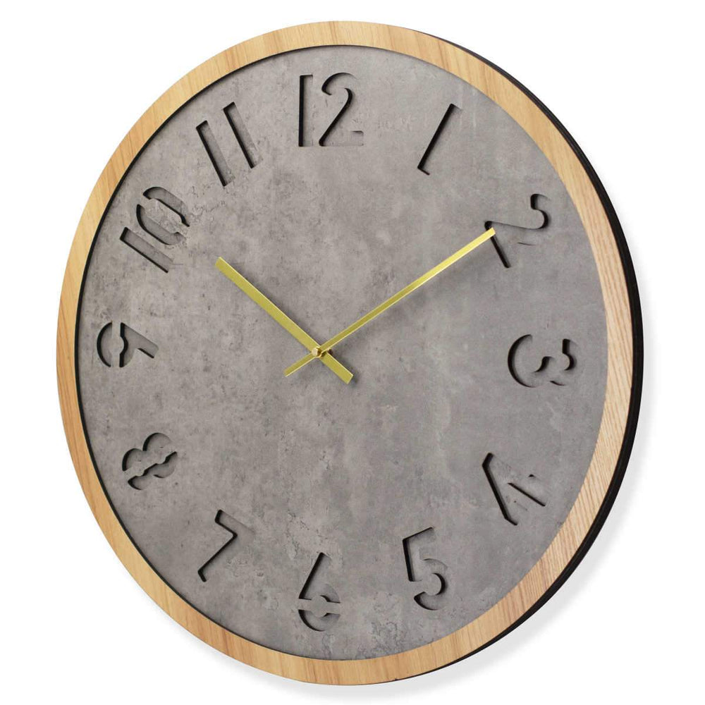 Toki Jordan Charcoal Grey Debossed Wall Clock 60cm 23031 2