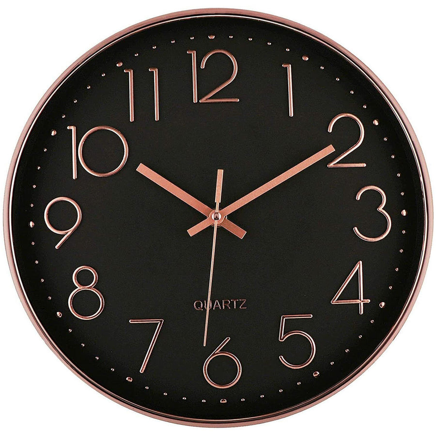 Toki Lexi Black and Rose Gold Wall Clock 35cm 23100 1