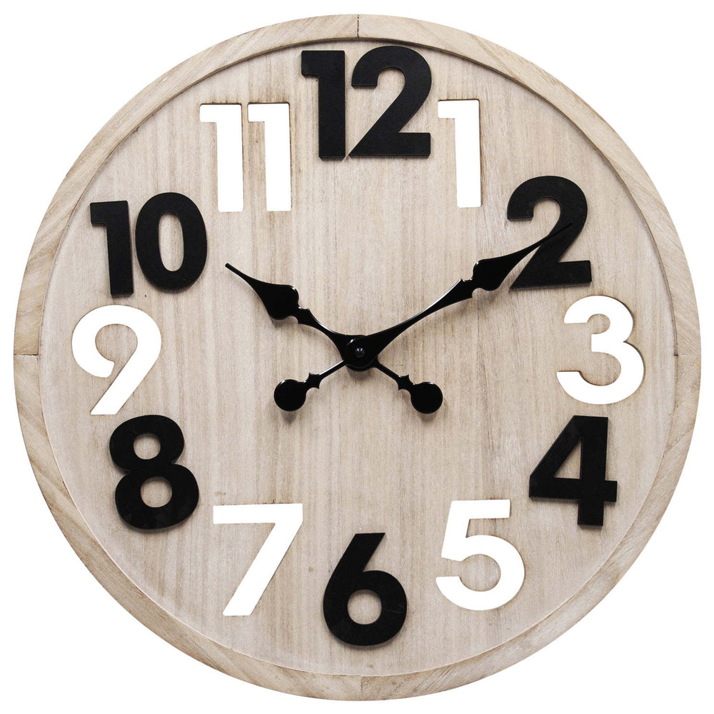 Toki Rhonda Wooden Cutout Numbers Wall Clock Brown 60cm 23126 1