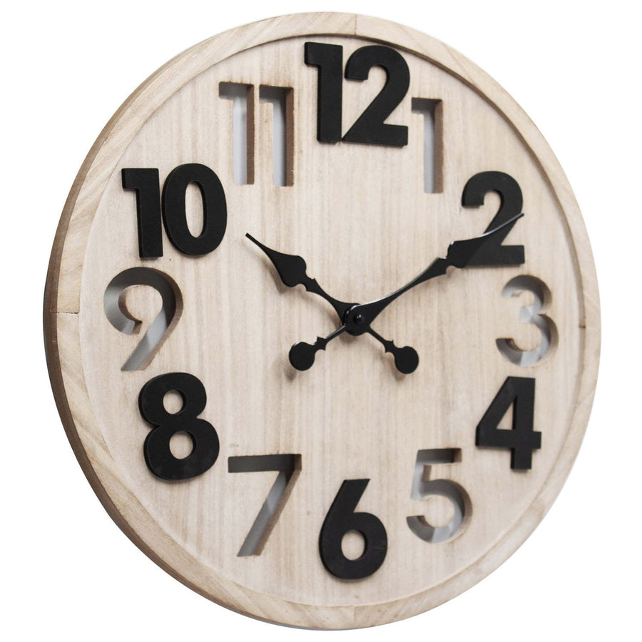 Toki Rhonda Wooden Cutout Numbers Wall Clock Brown 60cm 23126 2