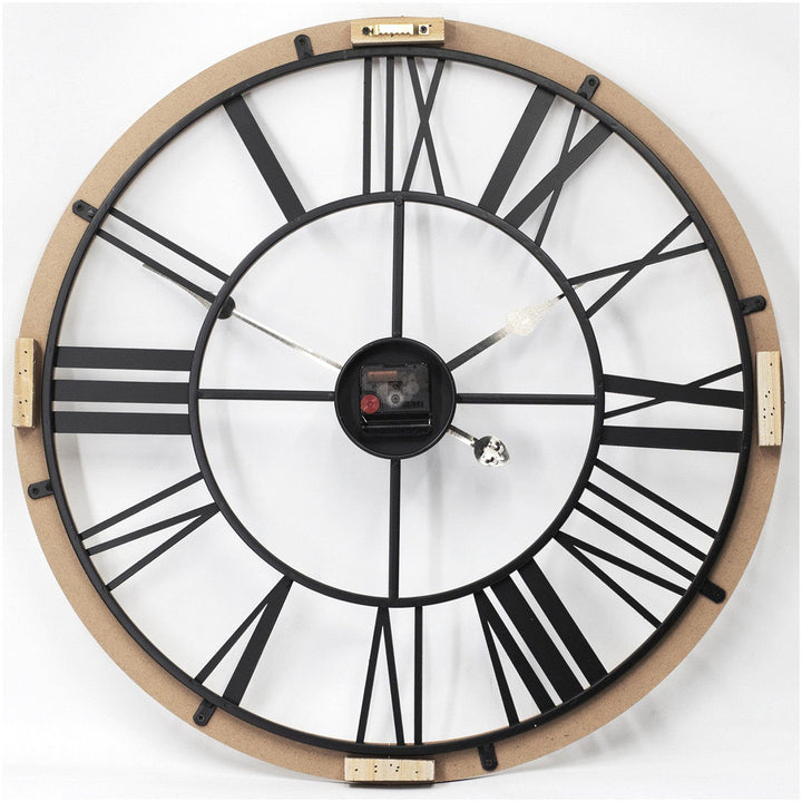 Toki Richard Skeleton Roman Wood Metal Wall Clock 60cm 23074 2