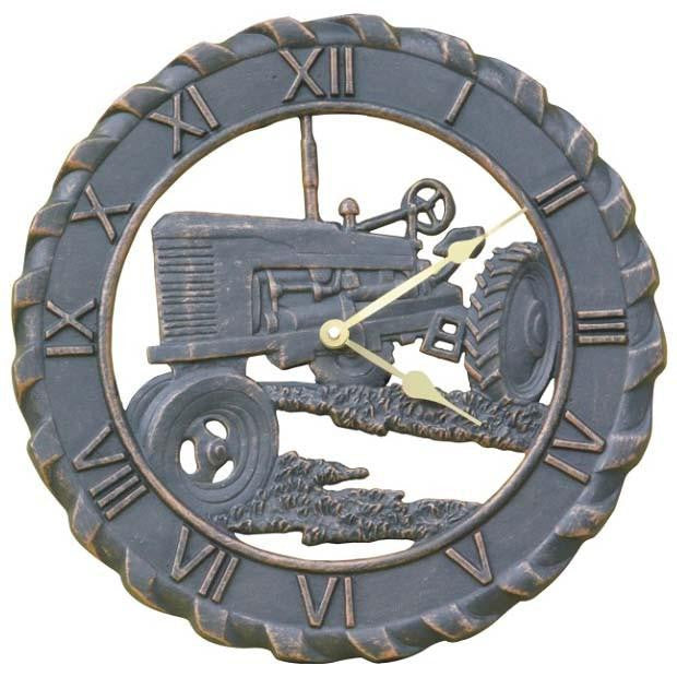 Tractor Cast Aluminium Outdoor Wall Clock 38cm ICR-R12 Front