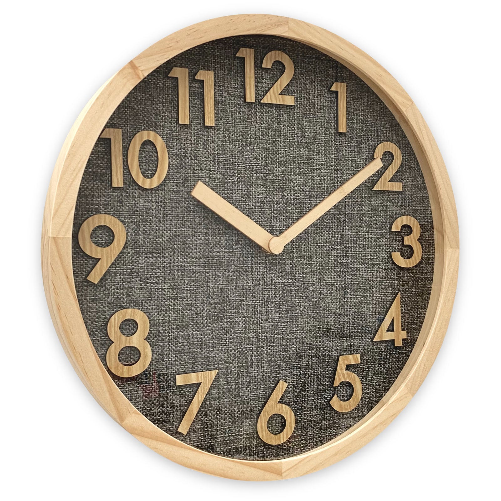 Buy Andy Dark Linen Dial Wooden Wall Clock 35cm Online – Oh Clocks