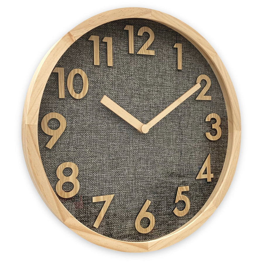 Victory Andy Dark Linen Dial Wooden Wall Clock 35cm CDY-1307 1