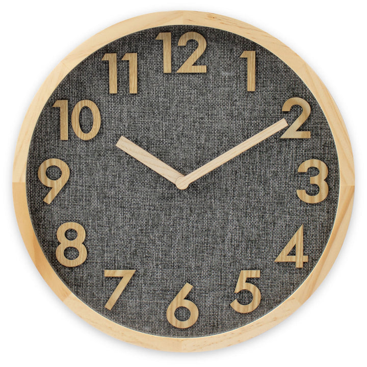 Victory Andy Dark Linen Dial Wooden Wall Clock 35cm CDY-1307 2