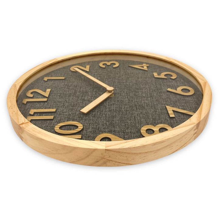 Victory Andy Dark Linen Dial Wooden Wall Clock 35cm CDY-1307 6