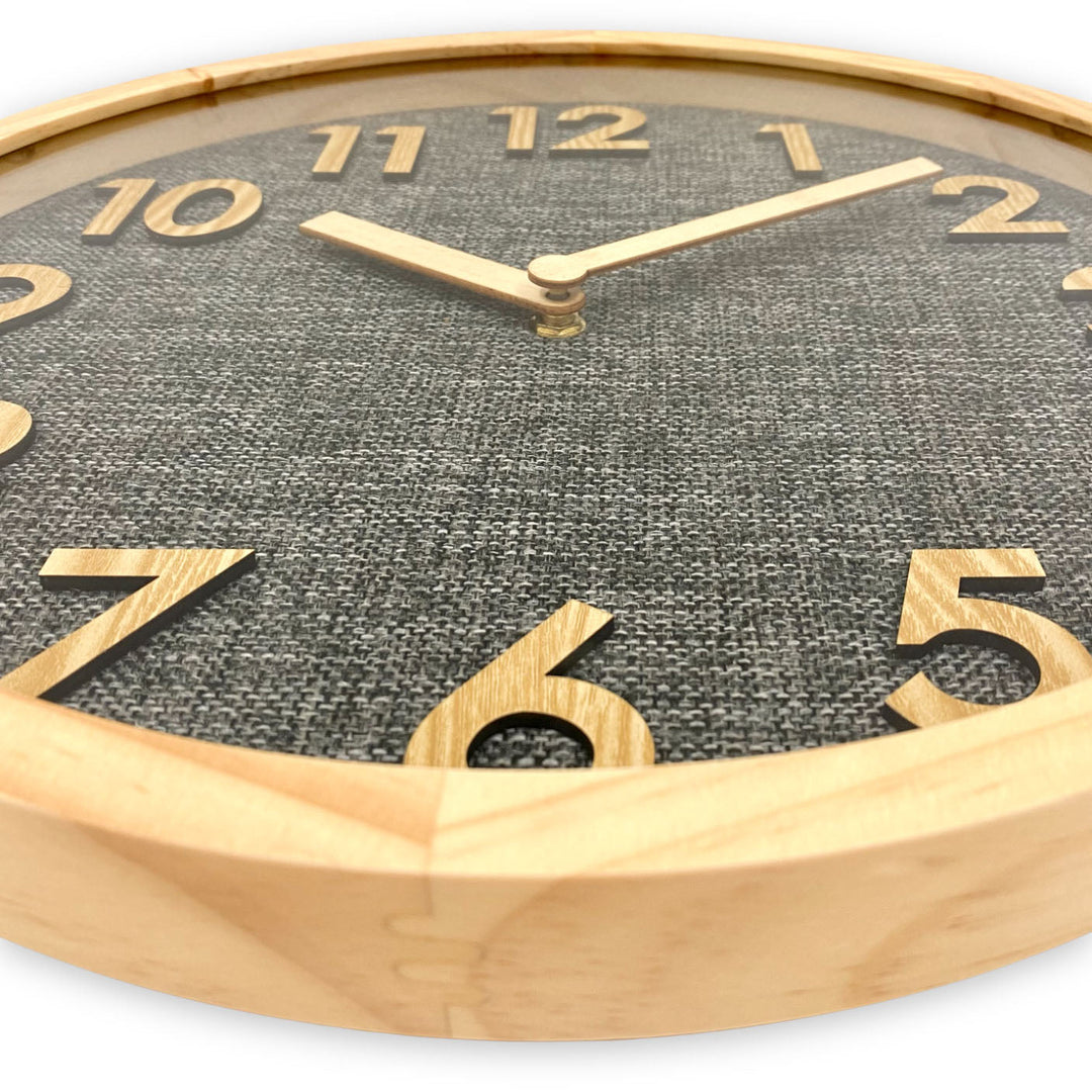Victory Andy Dark Linen Dial Wooden Wall Clock 35cm CDY-1307 7