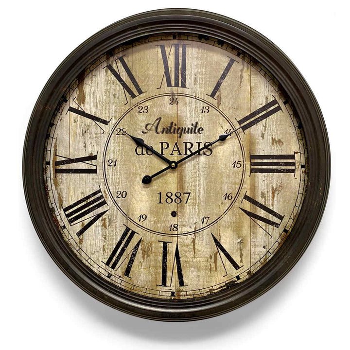 Victory Antique De Paris Distressed Vintage Metal Wall Clock 60cm CHH-344 1