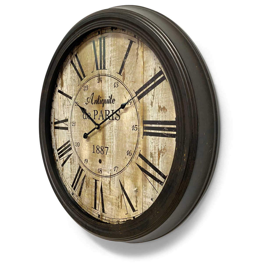 Victory Antique De Paris Distressed Vintage Metal Wall Clock 60cm CHH-344 2