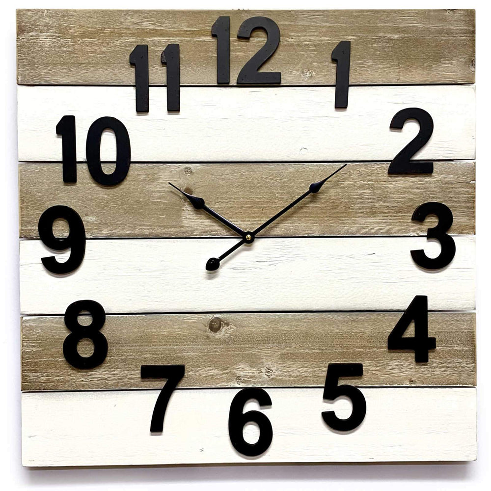 Victory Armadel Square Wooden Panels Wall Clock 60cm CBA-5178 1
