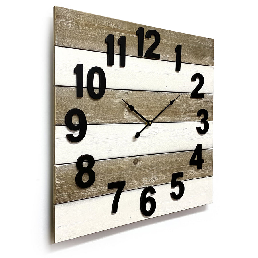 Victory Armadel Square Wooden Panels Wall Clock 60cm CBA-5178 3