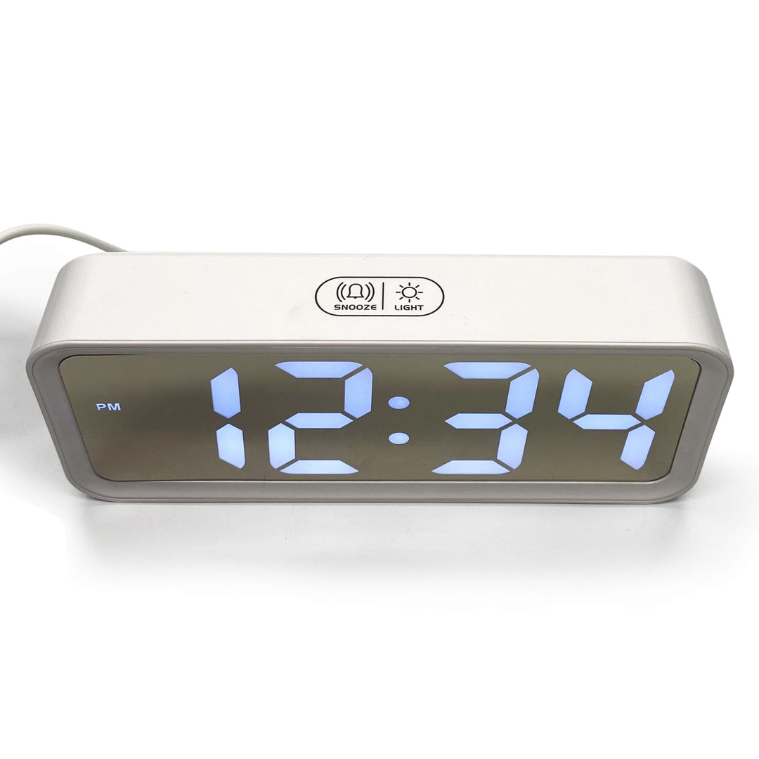 Victory Austere Multifunction LED USB Powered Desk Clock White 19cm VGW-6508white 2