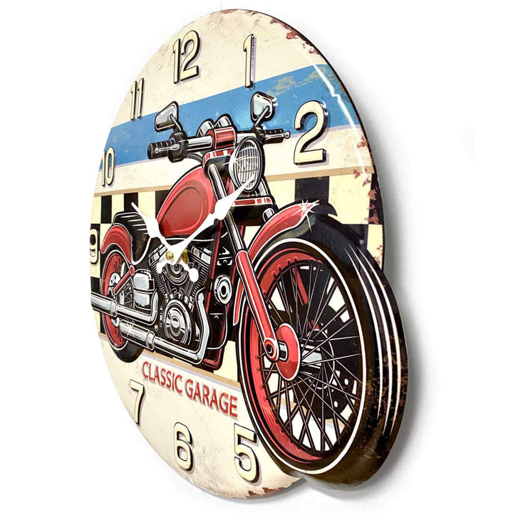 Victory Classic Garage Motorcycle Stamped Iron Wall Clock 42cm CHH-A2 2