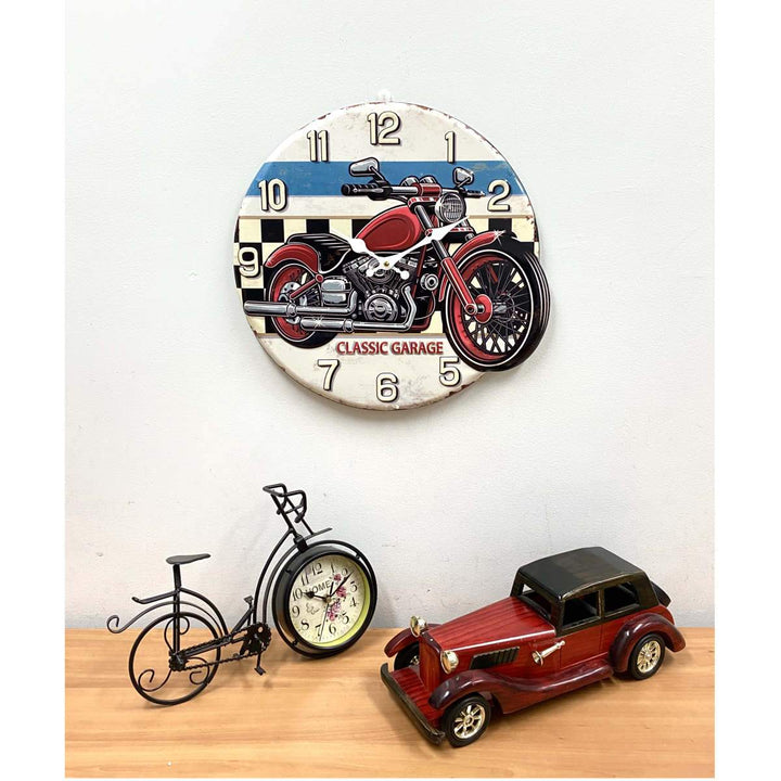 Victory Classic Garage Motorcycle Stamped Iron Wall Clock 42cm CHH-A2 5