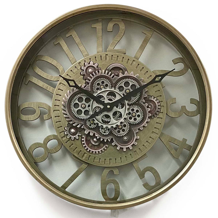 Victory Dionysus Metal Moving Gears Wall Clock 59cm CCM-1733 1