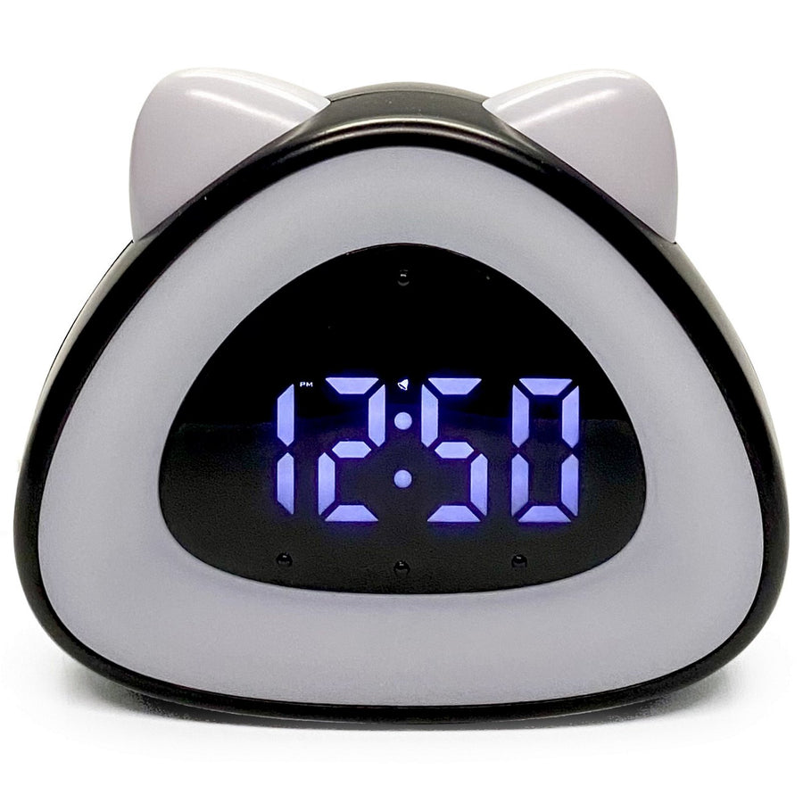 Victory Eurie Cat Ears Multifunctional Digital Desk Clock Black 14cm VGW-733black 1