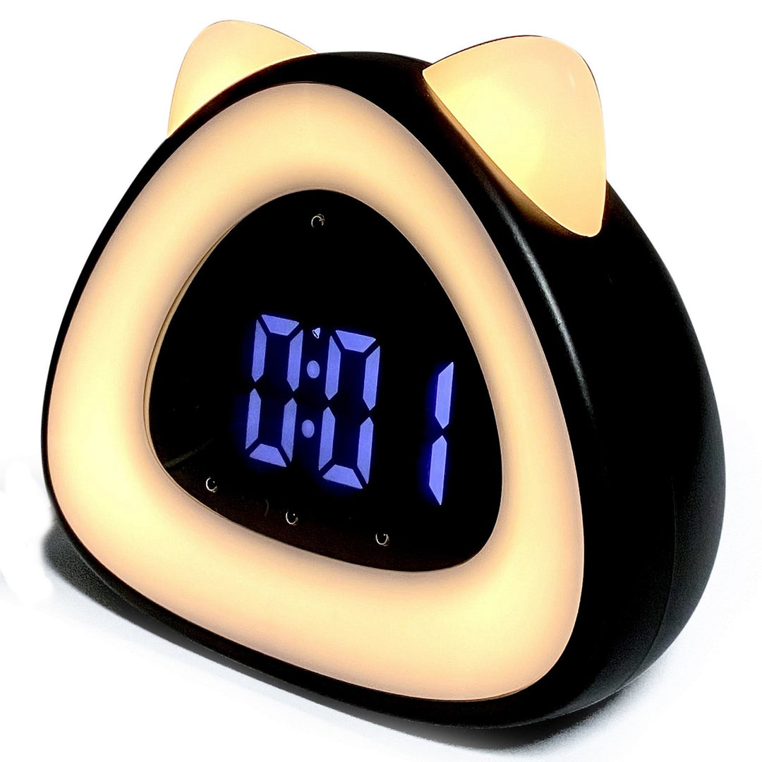 Victory Eurie Cat Ears Multifunctional Digital Desk Clock Black 14cm VGW-733black 5