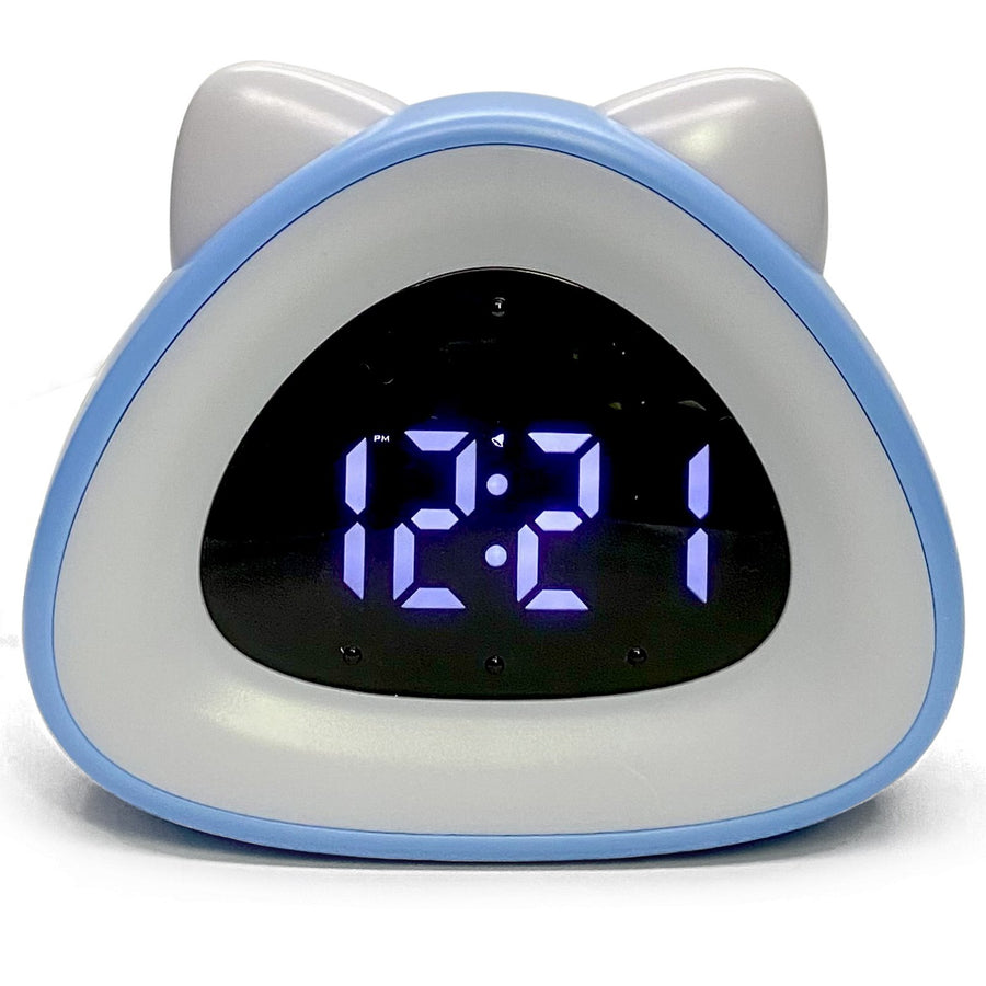 Victory Eurie Cat Ears Multifunctional Digital Desk Clock Blue 14cm VGW-733blue 1