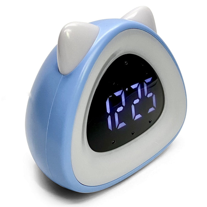 Victory Eurie Cat Ears Multifunctional Digital Desk Clock Blue 14cm VGW-733blue 6