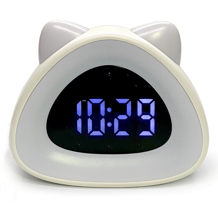 Victory Eurie Cat Ears Multifunctional Digital Desk Clock White 14cm VGW-733white 1