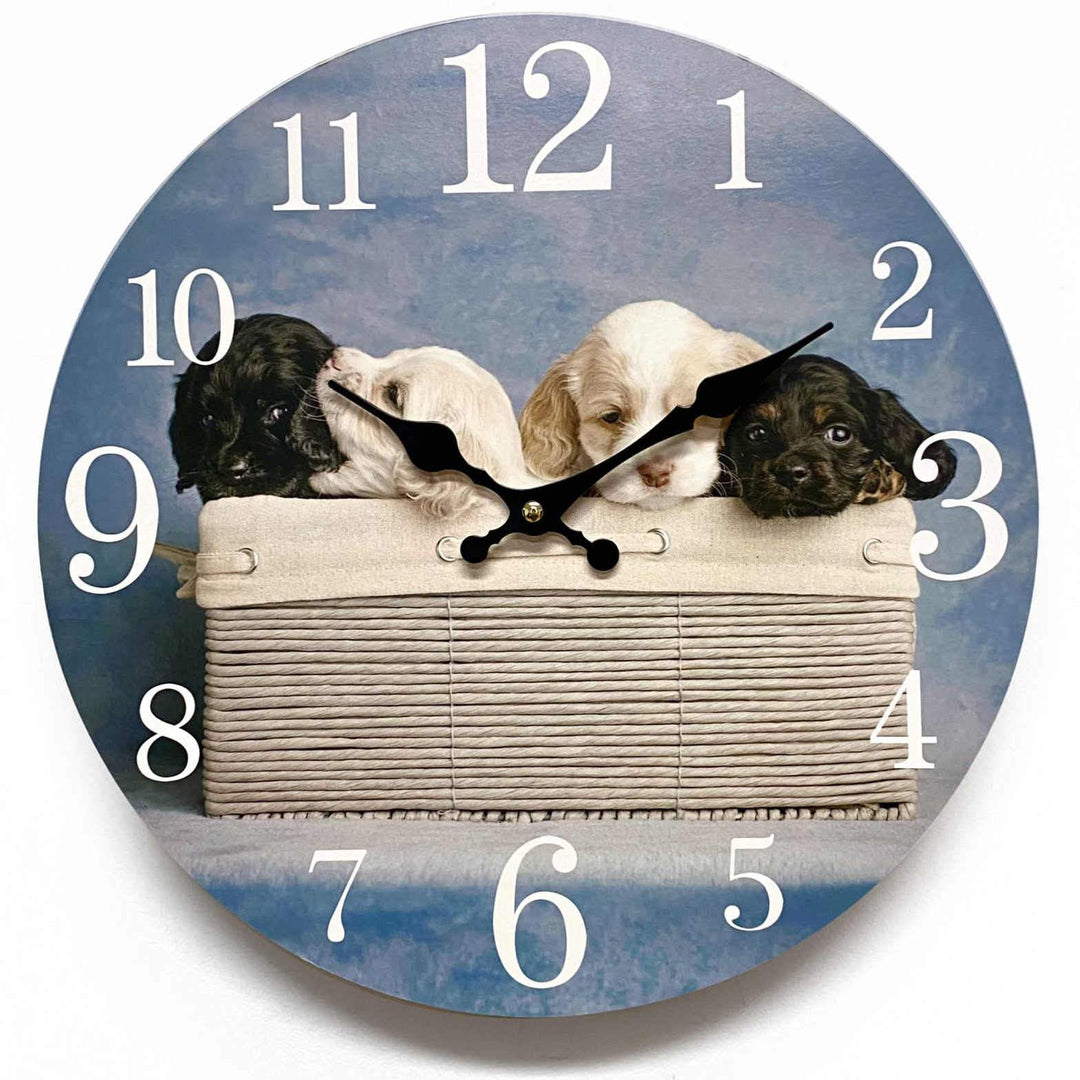 Victory Four Pups Open Face Wall Clock 34cm CBA-423G 1