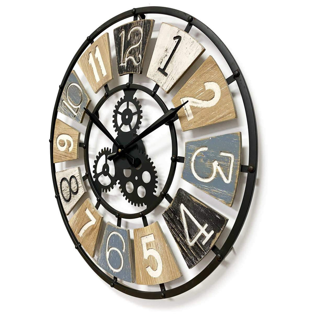 Victory Harland Metal and Wood Gears Wall Clock 60cm CHH-884 2