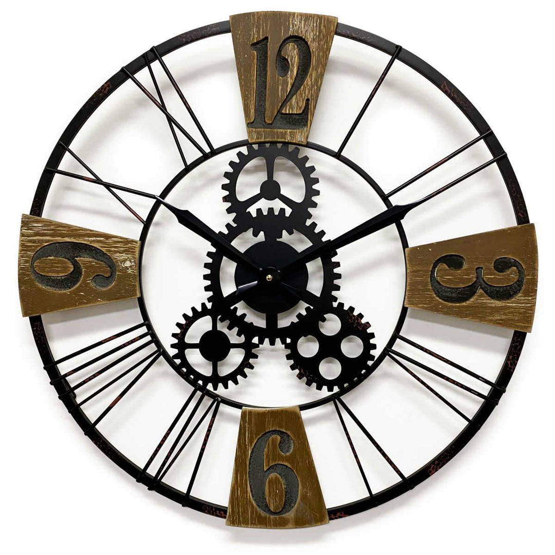 Victory Hendrix Metal and Wood Gears Wall Clock 60cm CHH-883 1