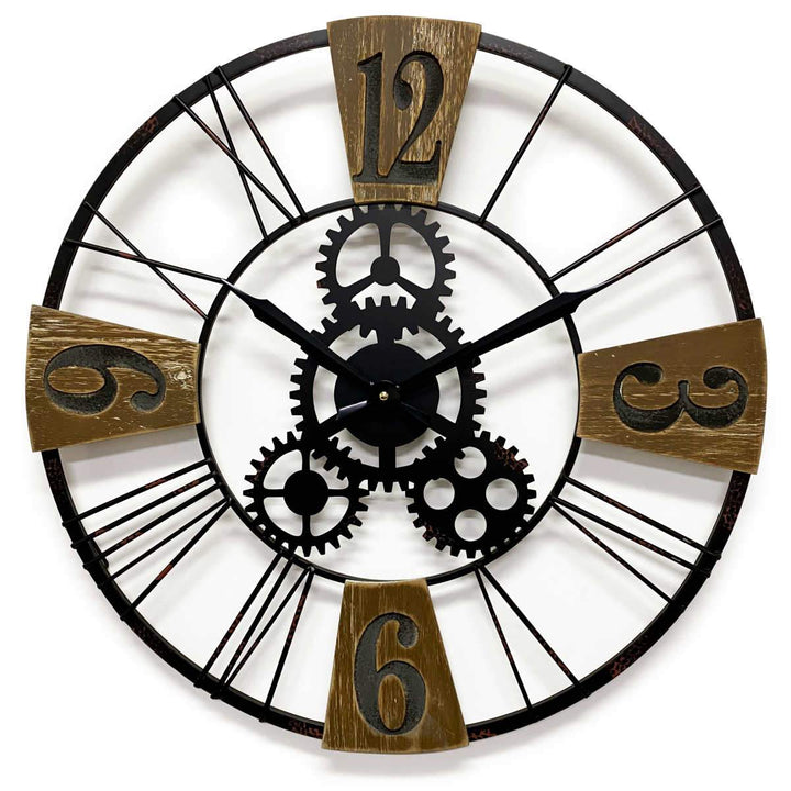 Victory Hendrix Metal and Wood Gears Wall Clock 60cm CHH-883 1