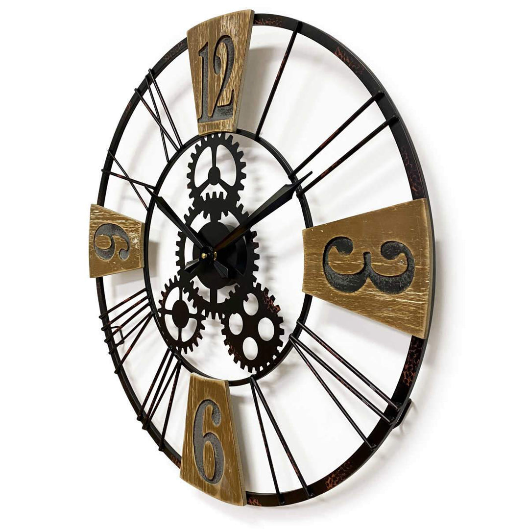 Victory Hendrix Metal and Wood Gears Wall Clock 60cm CHH-883 2