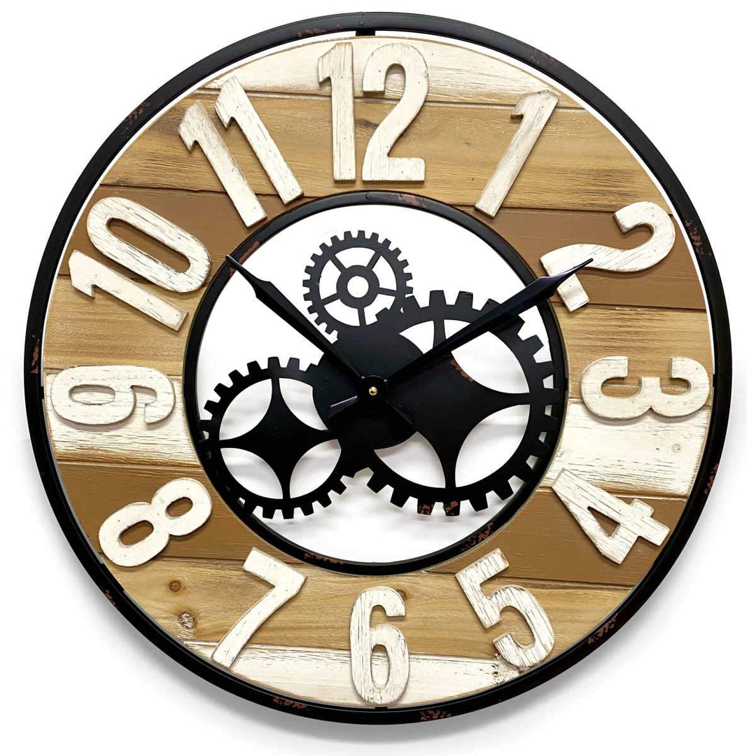 Metal Clock Panel Buy Harlow Metal and Wood Panels Gears Wall Clock 60cm Online – Oh Clocks