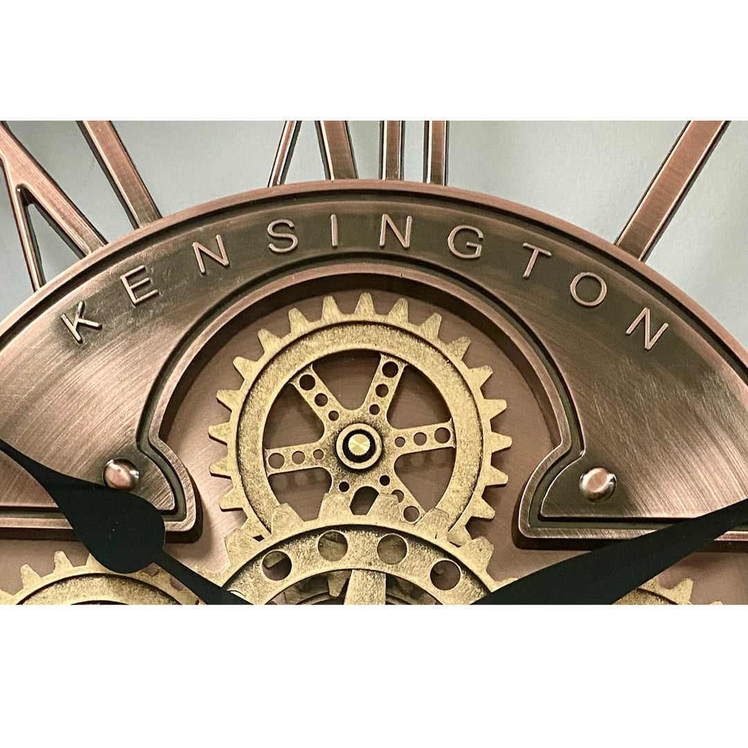 Victory Kensington Industrial Copper Wash Iron Moving Gears Wall Clock 70cm CCM-1755 7