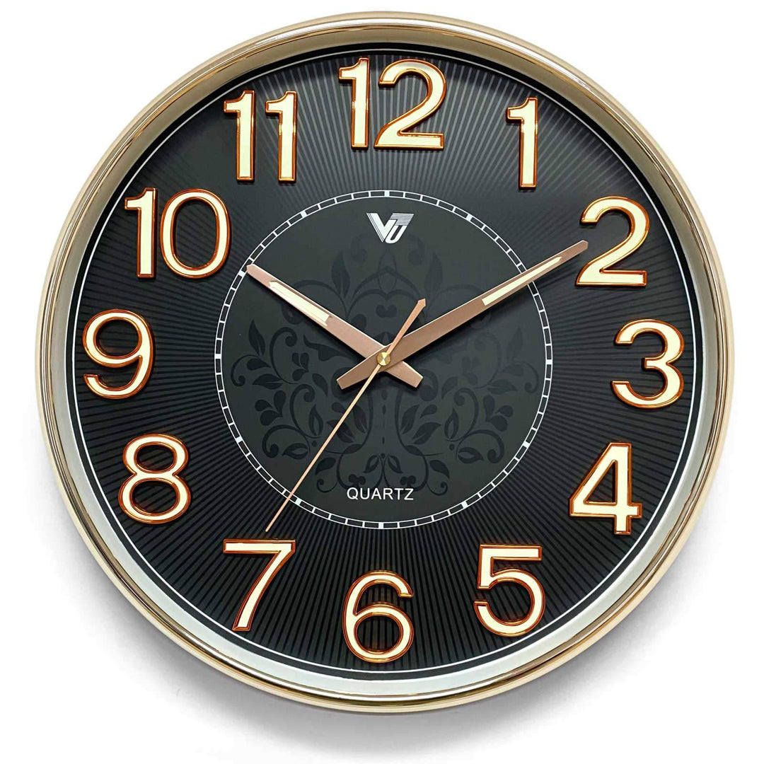 Victory Leopold Luminous and 3D Numbers Wall Clock Black 38cm CCJ-3013B 1