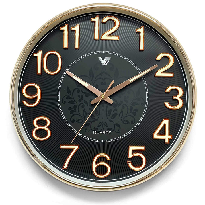 Victory Leopold Luminous and 3D Numbers Wall Clock Black 38cm CCJ-3013B 1