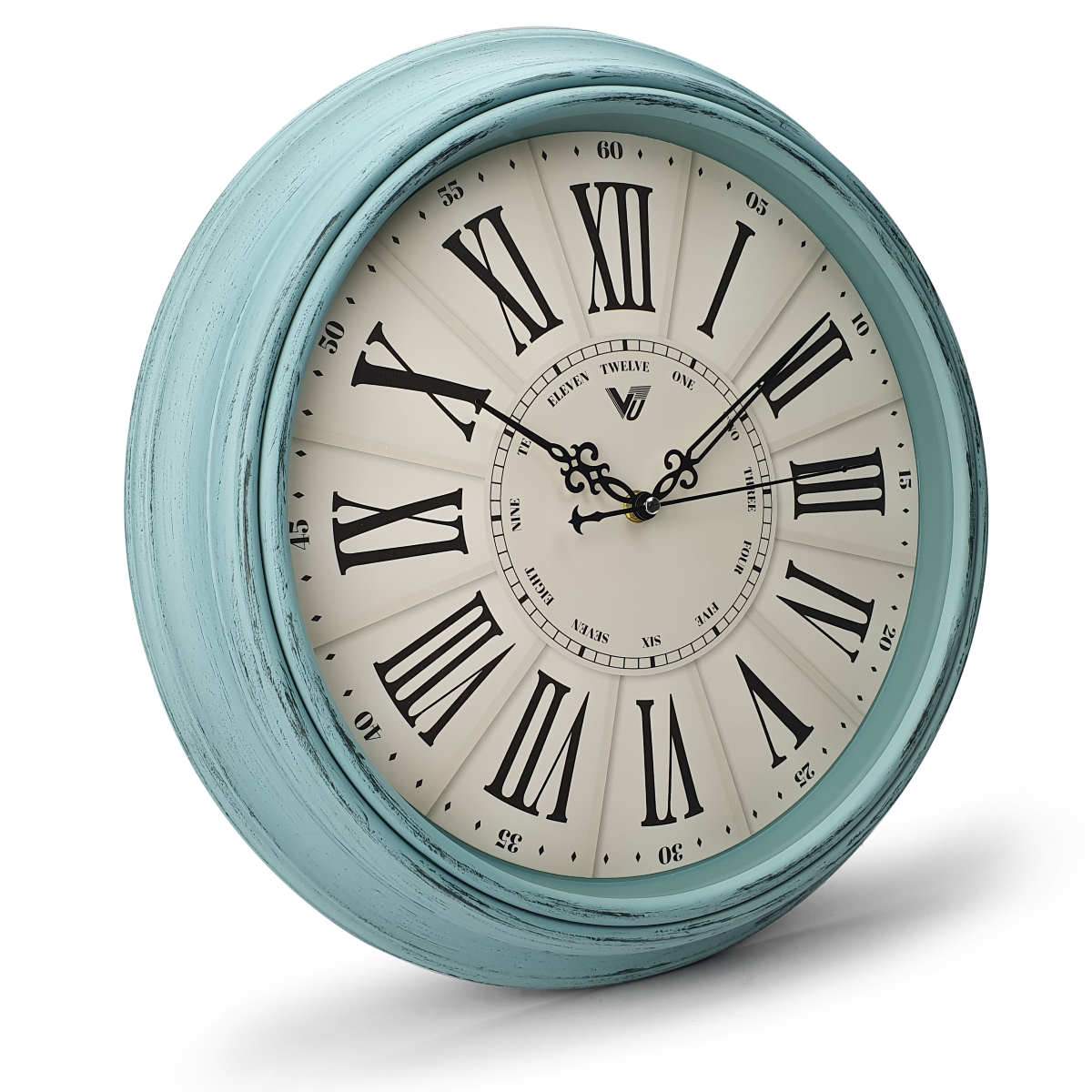 Buy Paisley Vintage Roman Wall Clock Blue 40cm Online – Oh Clocks