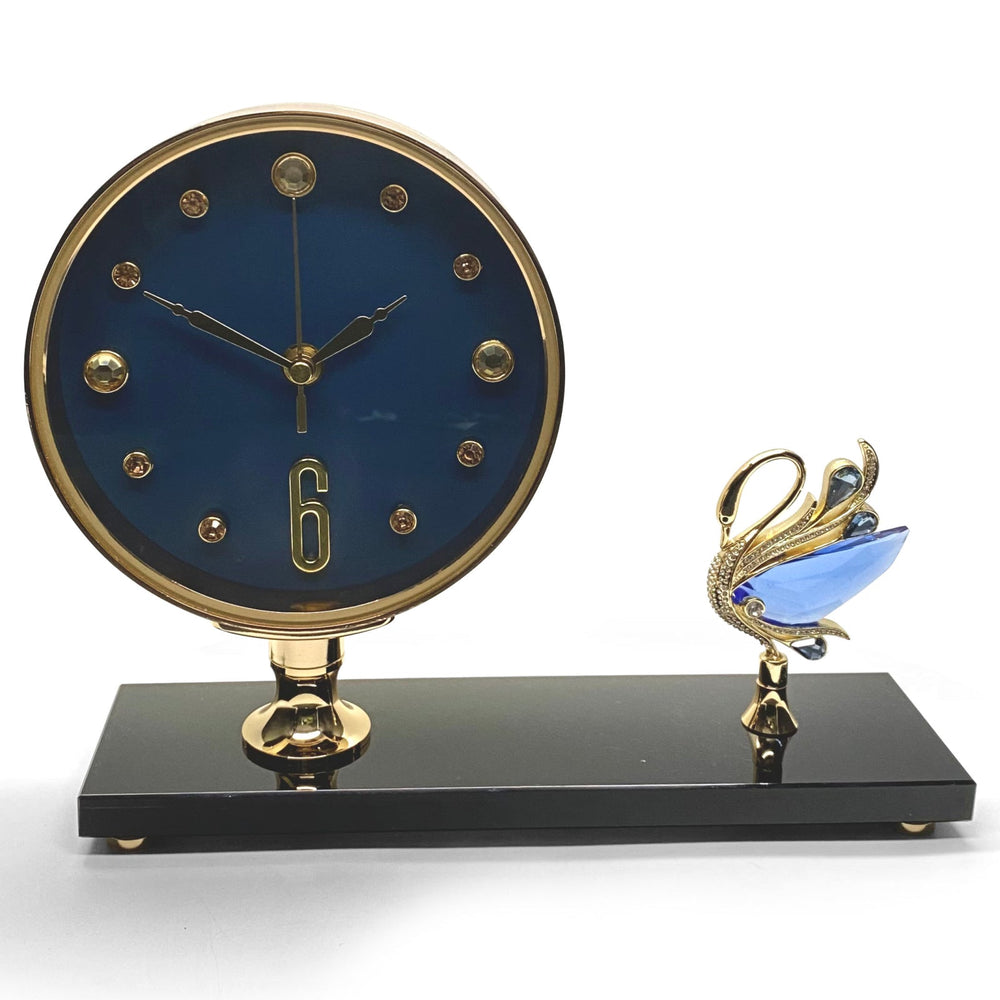 Victory Praiah Crystal Swan Mantel Clock Blue 17cm TCJ-622-BLU 1