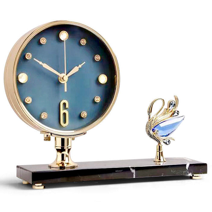 Victory Praiah Crystal Swan Mantel Clock Blue 17cm TCJ-622-BLU 10