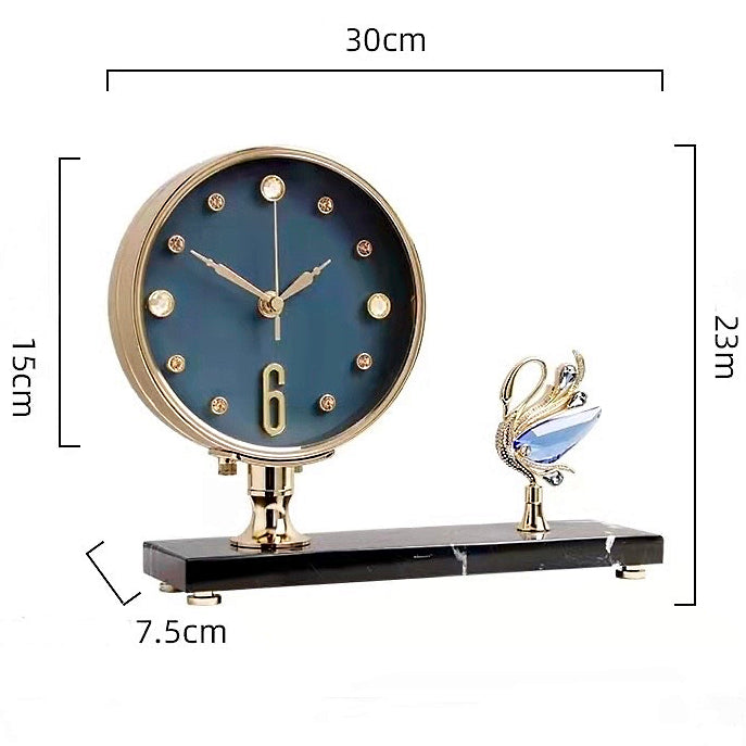 Victory Praiah Crystal Swan Mantel Clock Blue 17cm TCJ-622-BLU 11