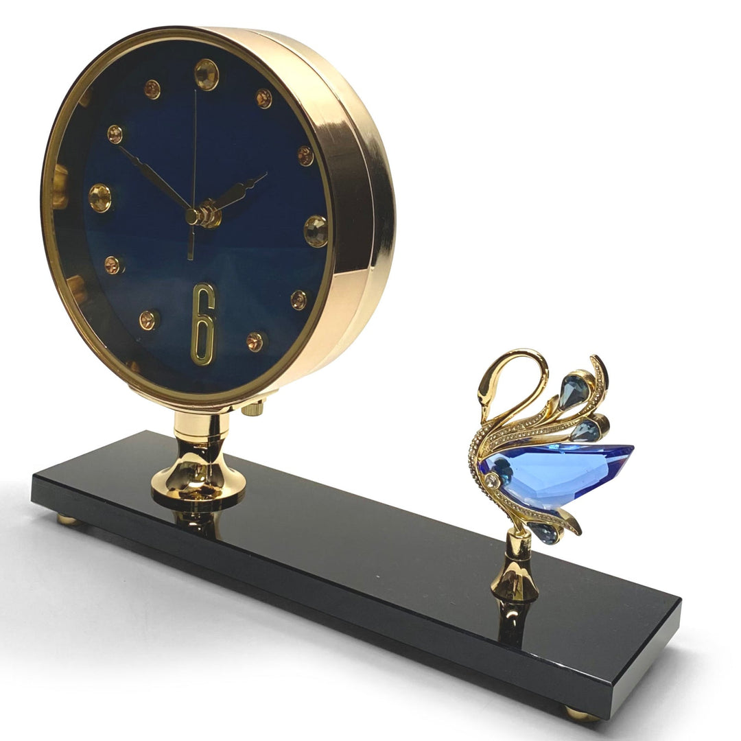 Victory Praiah Crystal Swan Mantel Clock Blue 17cm TCJ-622-BLU 3
