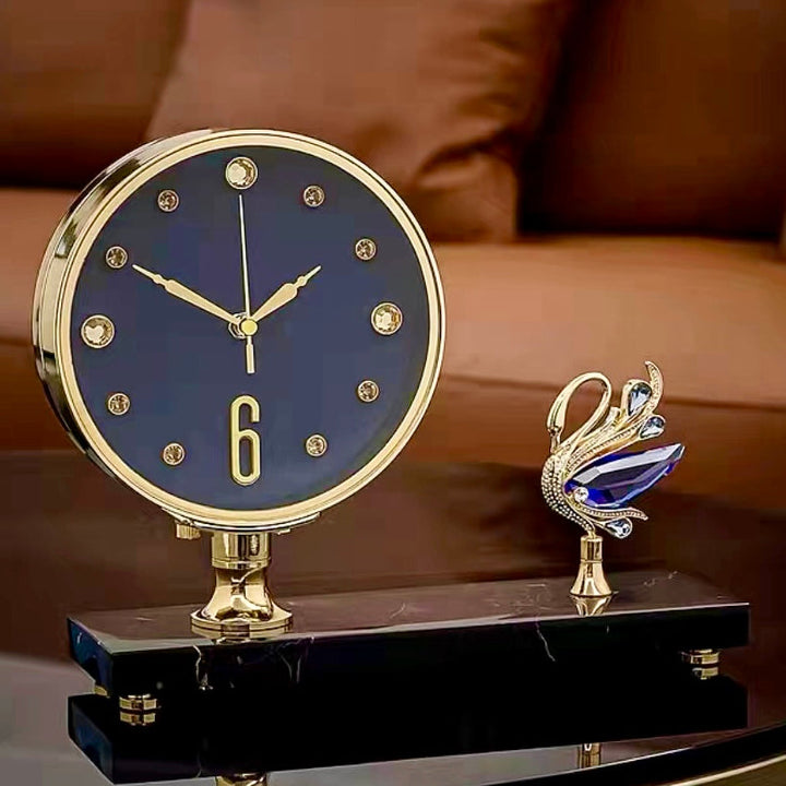 Victory Praiah Crystal Swan Mantel Clock Blue 17cm TCJ-622-BLU 9