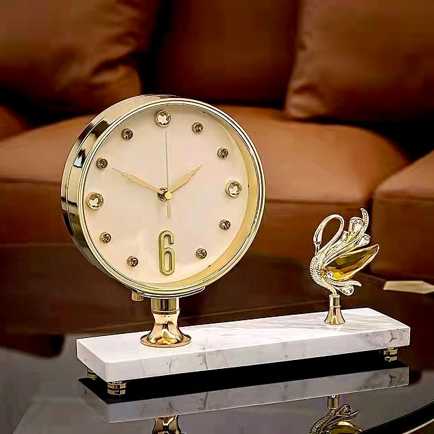 Victory Praiah Crystal Swan Mantel Clock White 17cm TCJ-622-WHI 10