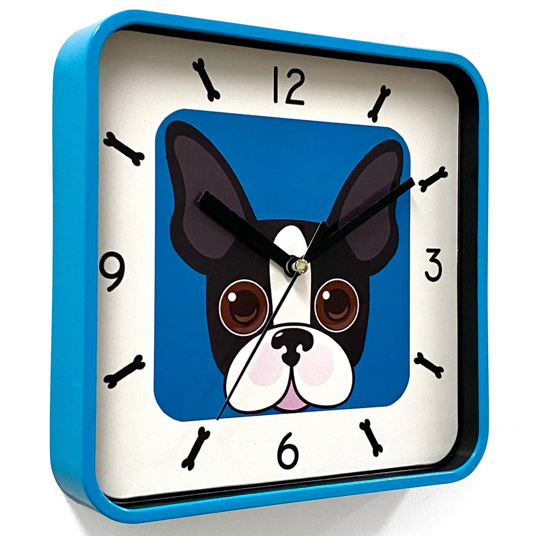Victory Puppy Dog Tiny Square Wall Clock Blue 19cm CJH-6003B 1