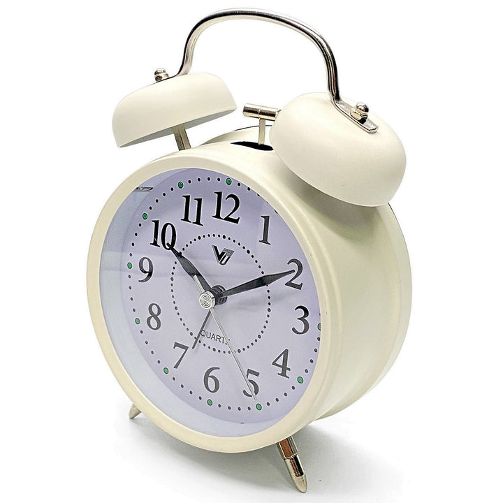 Victory Ricki Mechanical Twin Bell Alarm Clock Cream 17cm TGH-S39Cream 3