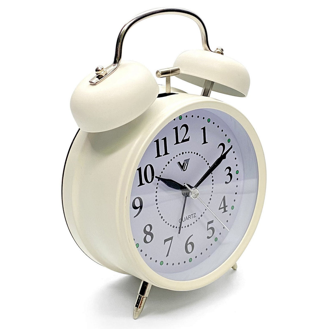 Victory Ricki Mechanical Twin Bell Alarm Clock Cream 17cm TGH-S39Cream 4