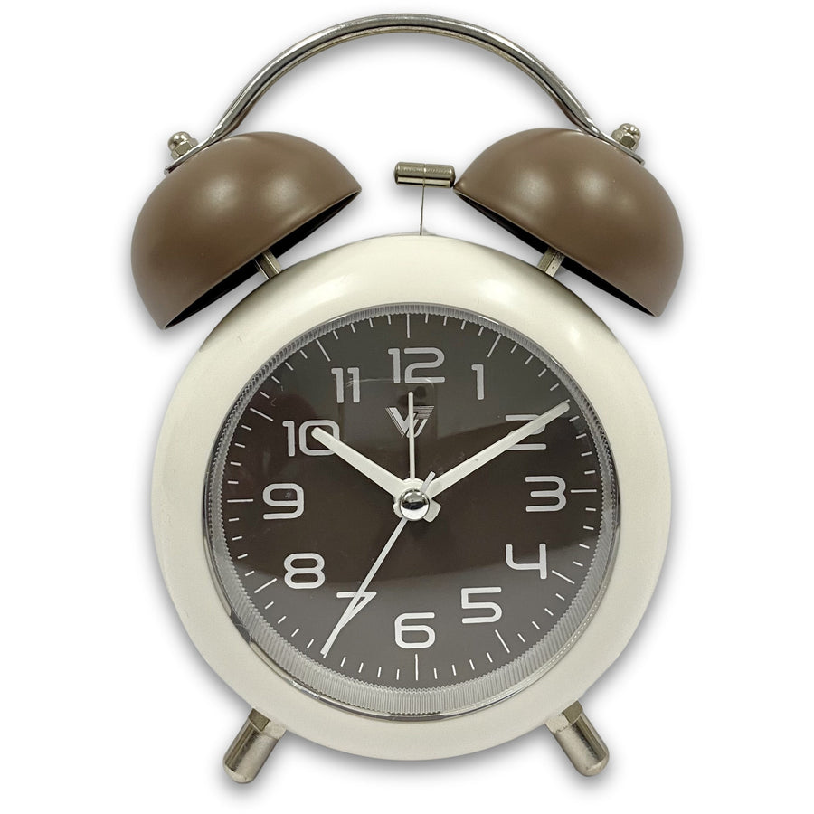 Victory Roly Poly Twin Bell Alarm Clock Brown 14cm TGH-F18BR 1