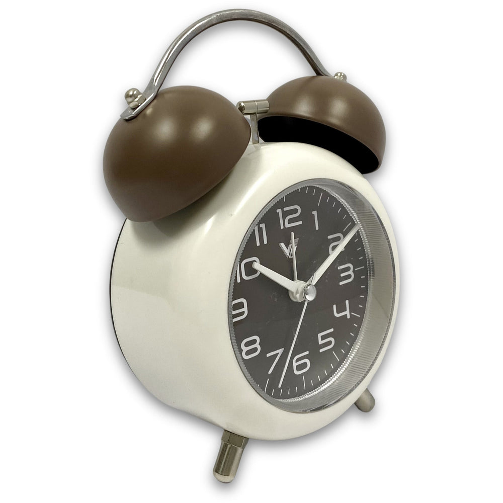 Victory Roly Poly Twin Bell Alarm Clock Brown 14cm TGH-F18BR 2