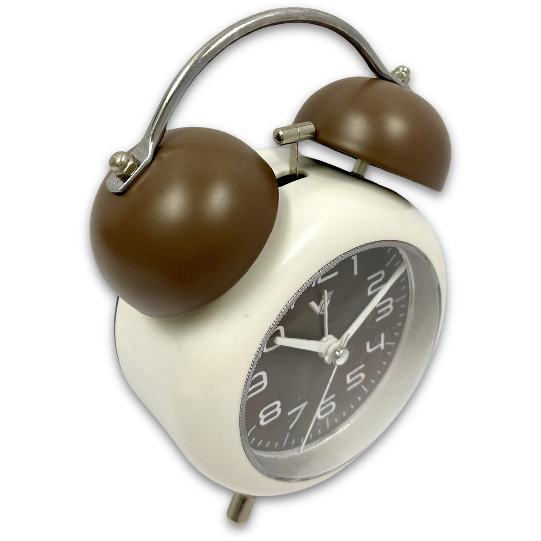 Victory Roly Poly Twin Bell Alarm Clock Brown 14cm TGH-F18BR 5